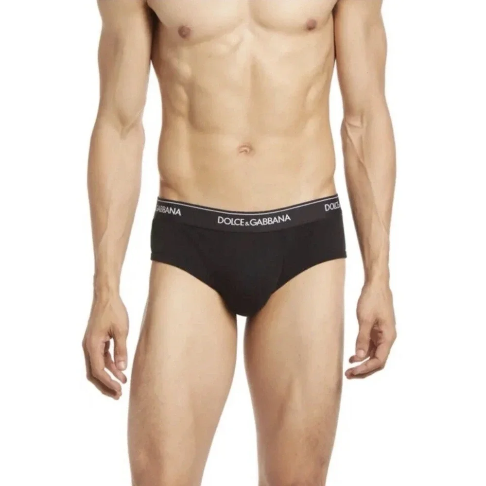 NWOT Mens Dolce & Gabbana Black Logo Waistband Briefs Underwear *Single Pair* S